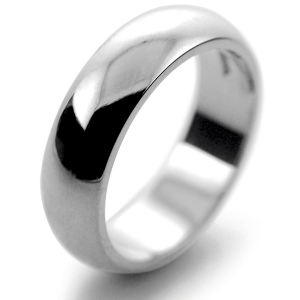 D Shaped Platinum 7mm Heavy Wedding Ring 